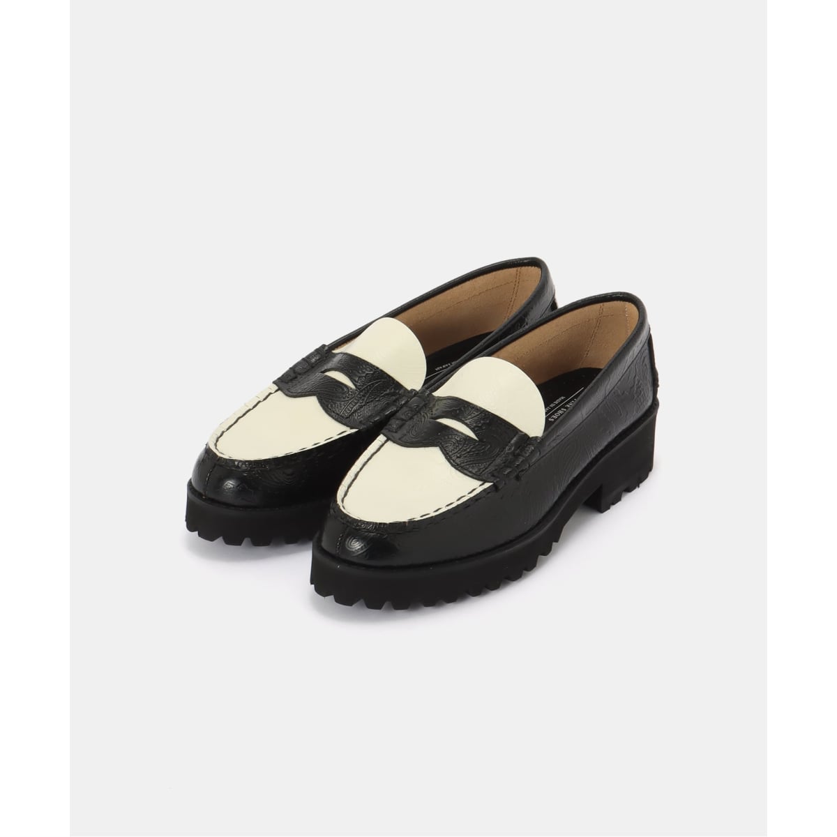 [�}���C]The Kenford Fineshoes TANK SOLE EMBOSSED LOAFERS //417 �G�f�B�t�B�X�i417 EDIFICE�j �u���b�N