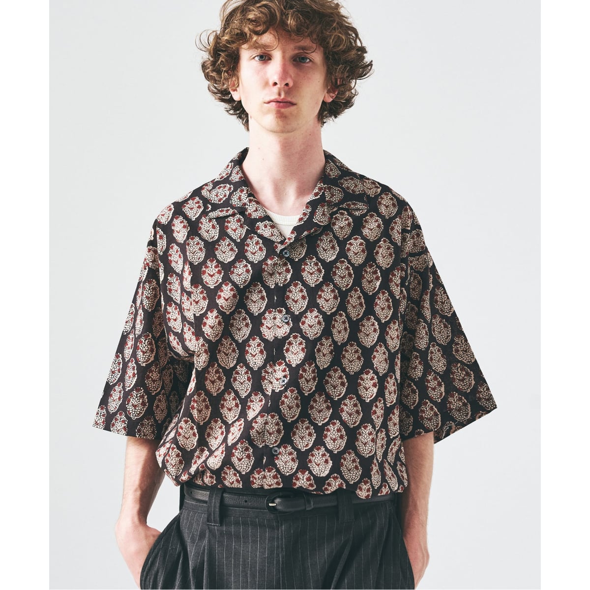 新品 LV × YK インフィニティ ドット プリンテッドジップドシャツ XS インディア ブロックプリントシャツ | 417 エディフィス(417 EDIFICE