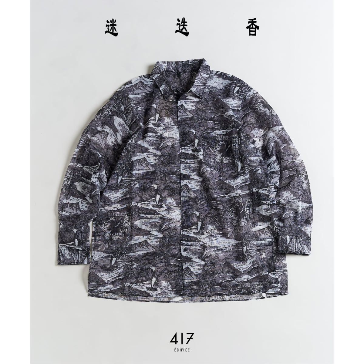 [�}���C]���R�� / �}���l�����E 417�ʒ� MESH OVER SHIRT/417 �G�f�B�t�B�X�i417 EDIFICE�j �u���b�N