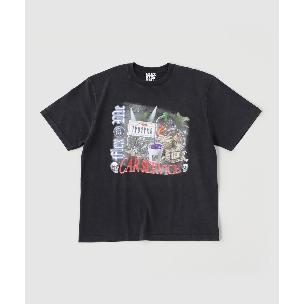 FLEX WIT ME × CarService TEE BLACK | 417 エディフィス(417 EDIFICE