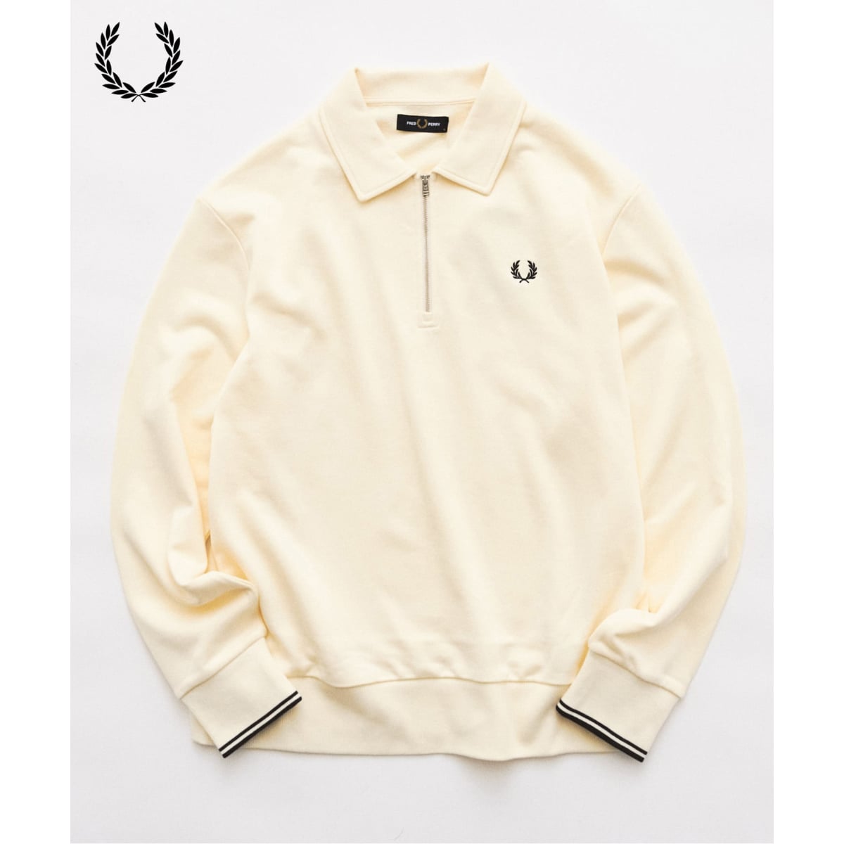 FRED PERRY / フレッドペリー HALF ZIP COLLARED SWEATSHIRT | 417