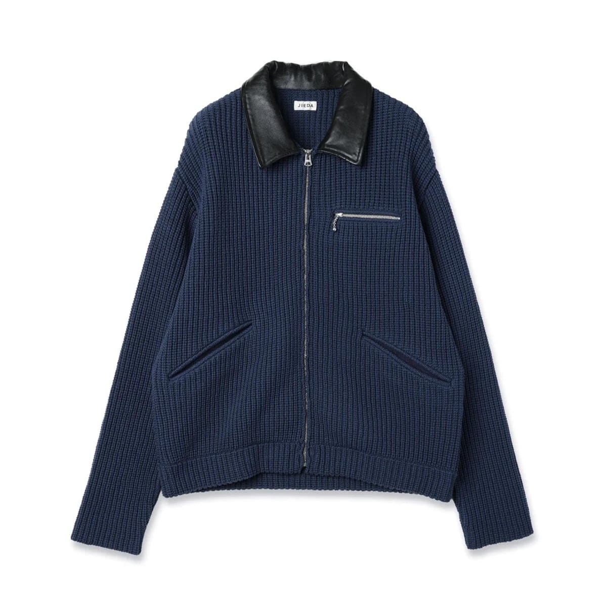 JIEDA / ジエダ LEATHER-COLLAR KNIT WORK JACKET | 417 エディフィス