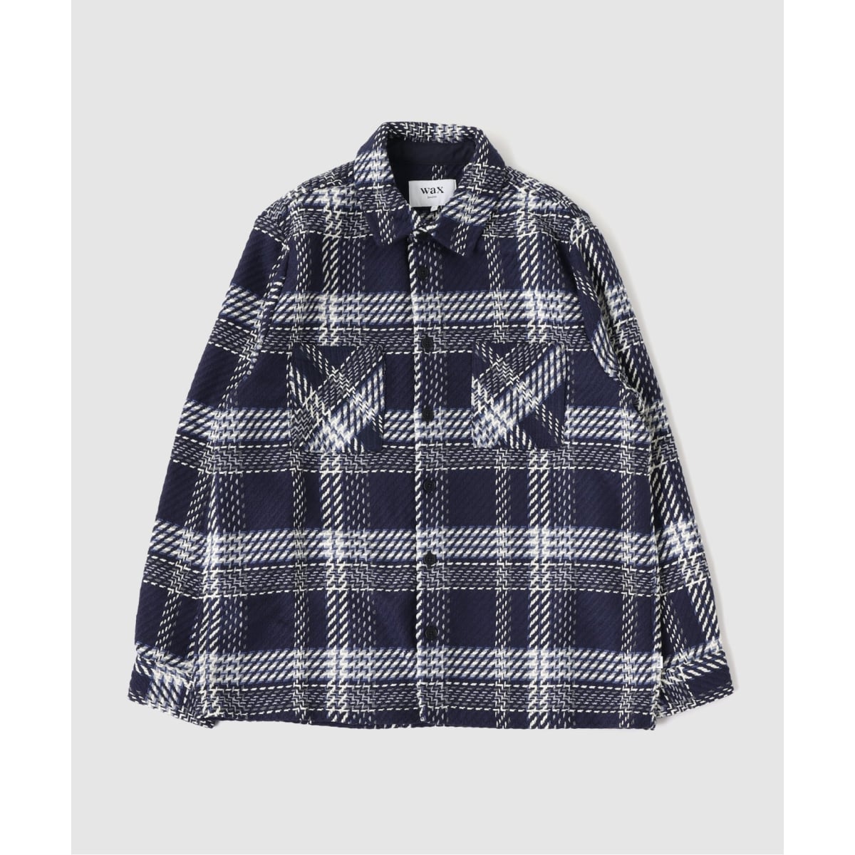 WAX LONDON / ワックス ロンドン】オーバーシャツ NAVY ECRU | 417