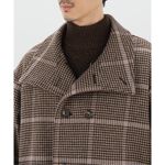 TAUPE / トープ】ダブルプレストチェックスタンドコート | 417 