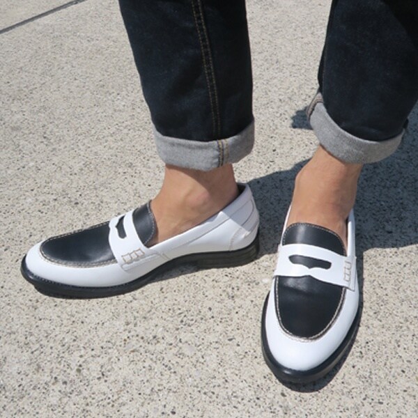 ニュートラルブラッド ローファー バイカラースタンダードコインローファー メンズ NB 503C ホワイトグレー 25.5 cm 2E バイカラーコインローファー | ニュートラル ブラッド(NEUTRAL BLOOD