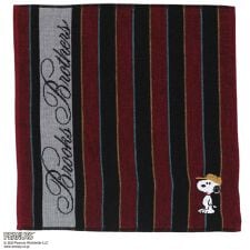 ブルックス ブラザーズ × ピーナッツ　表ガーゼ・裏タオルハンカチ　トラッドストライプ