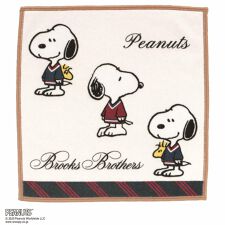 ブルックス ブラザーズ × ピーナッツ　スマホ・メガネ拭き　ハンカチ　ナンバーワンストライプヘム