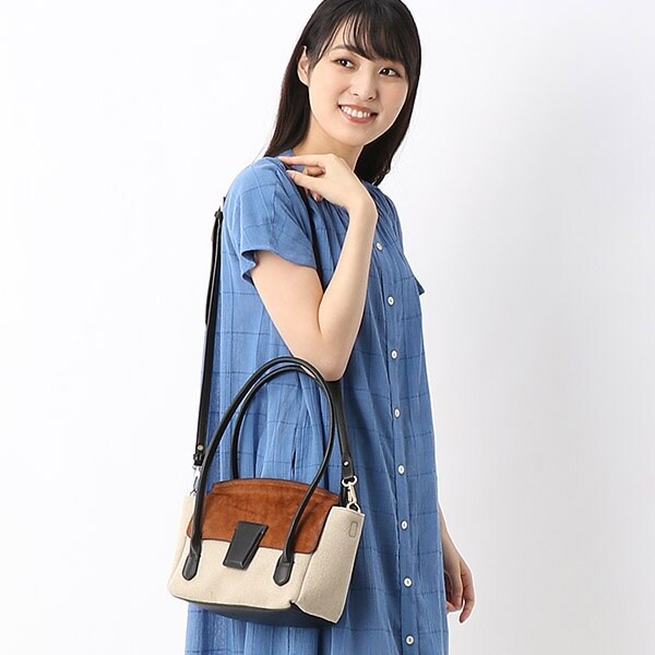 かまぼこトートバック2way 牛革ハラコ風かぶせ2wayトートバッグ | カカトゥ(kakatoo