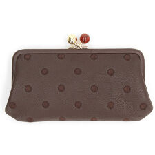 ペルケ(perche')の【本革 レザー】ペルケ ワンステップで中身が見渡せる使いやすい長財布　アクリル玉がま口長財布