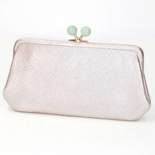 ペルケ(perche')の【本革 レザー】ペルケ ワンステップで中身が見渡せる使いやすい長財布　アクリル玉がま口長財布