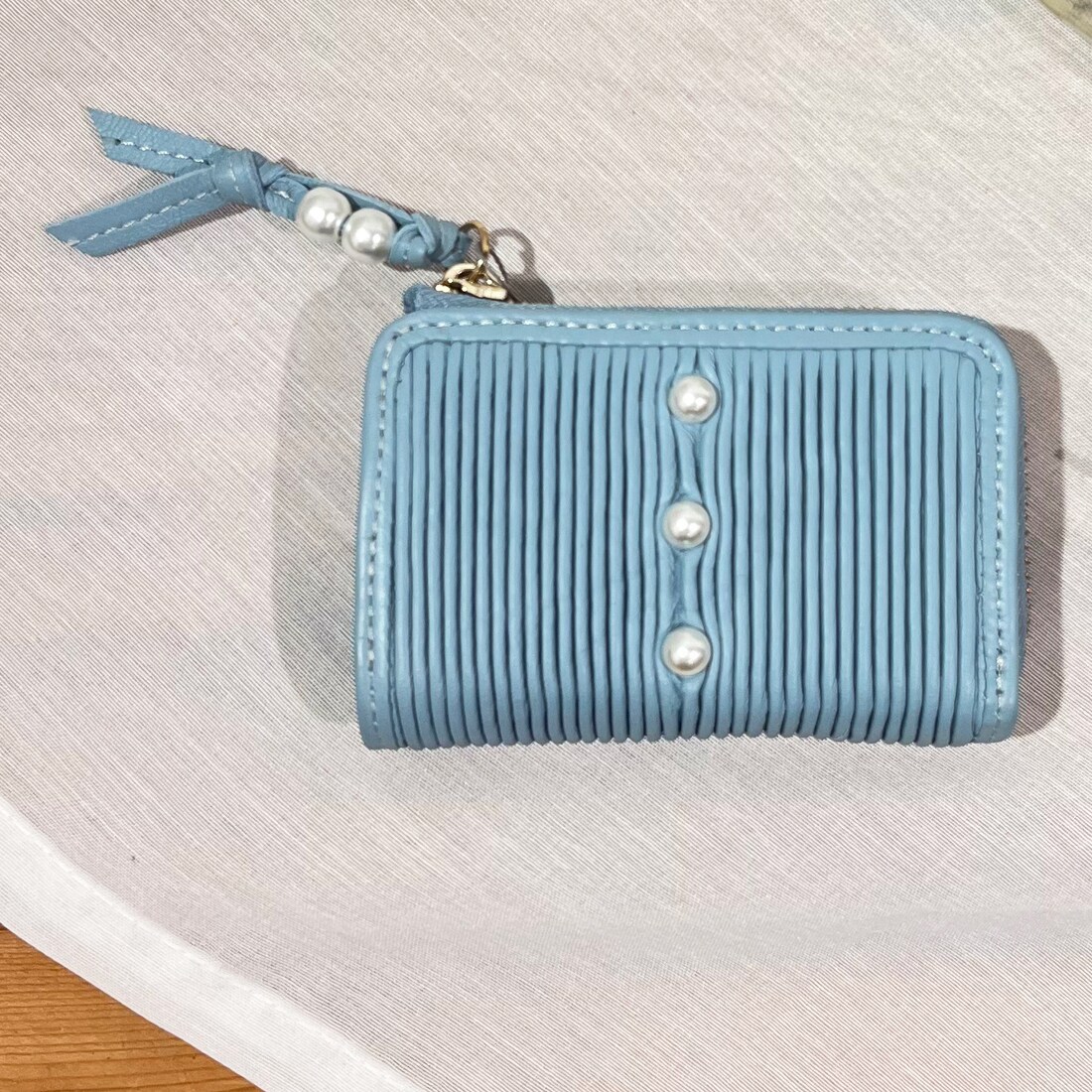 新品未使用　FURLA CAMELIA キーケース 水色 フルラ キーケース レディース カメリア バイカラー