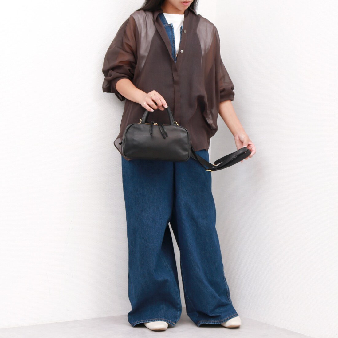 ペルケ / ガーメントレザー・ランドスケープ2wayミニボストン