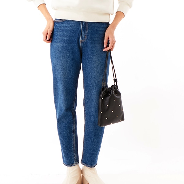 ペルケ（perche’）/【VERY 12月号掲載】ペルケ perche  牛革スタッズ・パラコード2wayドロストショルダー VERY 12月号掲載】ペルケ perche 牛革スタッズ・パラコード2way