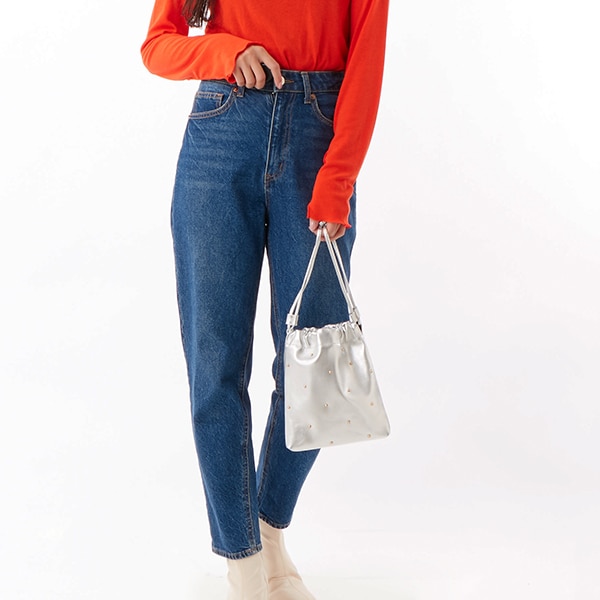 ペルケ（perche’）/【VERY 12月号掲載】ペルケ perche  牛革スタッズ・パラコード2wayドロストショルダー VERY 12月号掲載】ペルケ perche 牛革スタッズ・パラコード2way