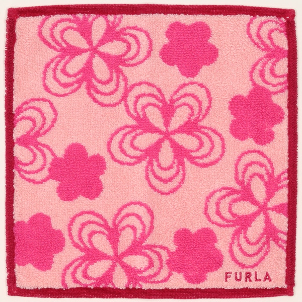 フルラ ミニ タオルハンカチ（23cm）フラワーパターン 【FURLA