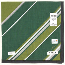 フルラ　メンズ　プリントハンカチ　バイアスストライプ　【FURLA】