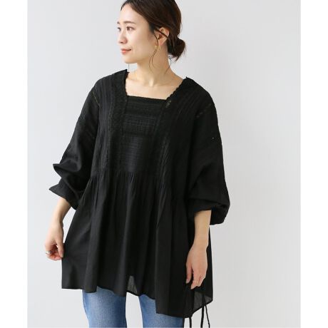 ウォッシャブルアンティークレーススクエアブラウス◇ | ジャーナル 
