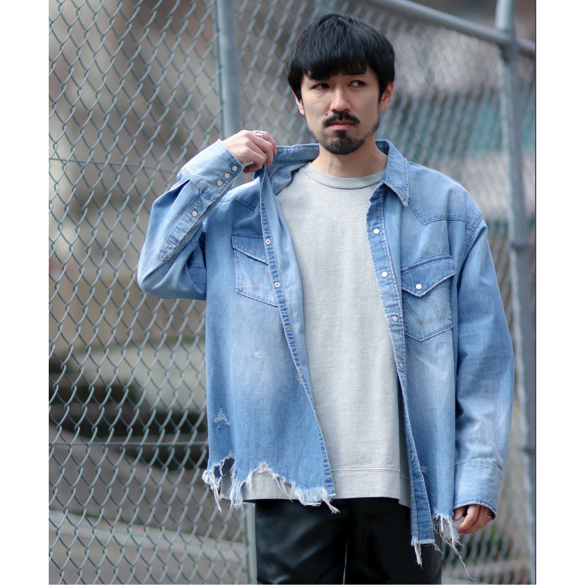 Wrangler ×relume/ラングラー】別注ダメージ デニムシャツ