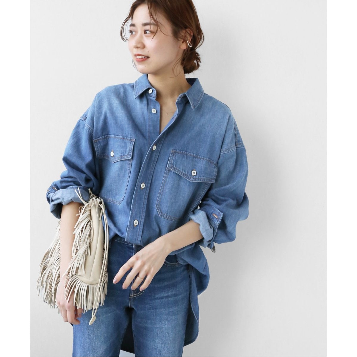 【美品】ジャーナルスタンダード レリューム ダンガリー ロングテール シャツ 追加》ダンガリーロングテールシャツ◇ | ジャーナル