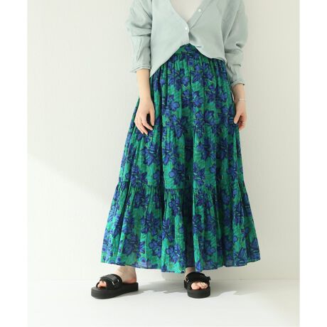 SARA MALLIKA/サラマリカ】GAUZE VOILE BIG FLOWER PRIN：スカ  