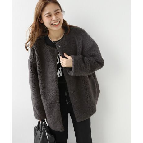□ウォッシャブルボアマフラー付きブルゾン◇ | ジャーナル 