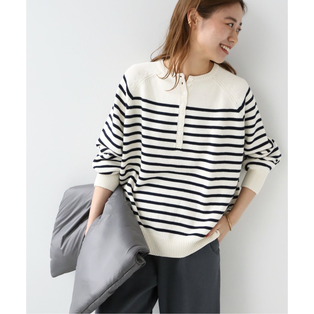 JOURNAL STANDARD relume - コットンパネルボーダーニットプルオーバー □コットンパネルボーダーニットプルオーバー◇ | ジャーナル