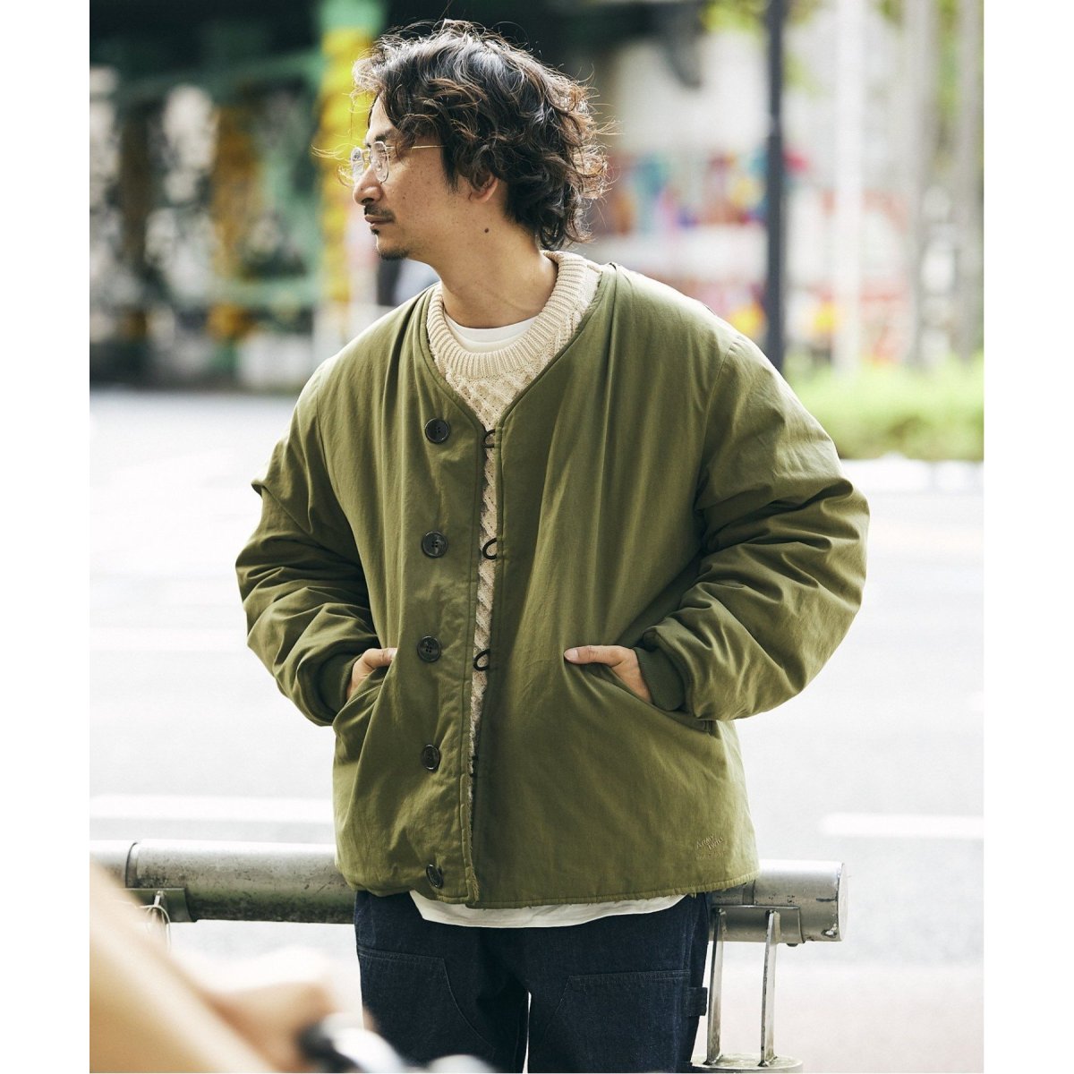 ARMY TWILL/アーミーツイル】別注 リバーシブル ノーカラーブルゾンM-