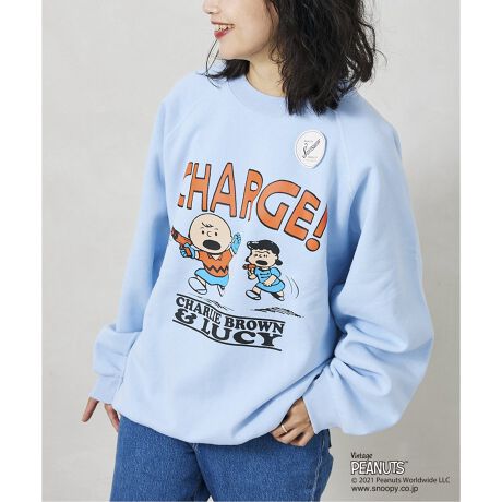 PEANUTS×SPORTS WEAR】別注 オーバーサイズ カラープリントスウェット 