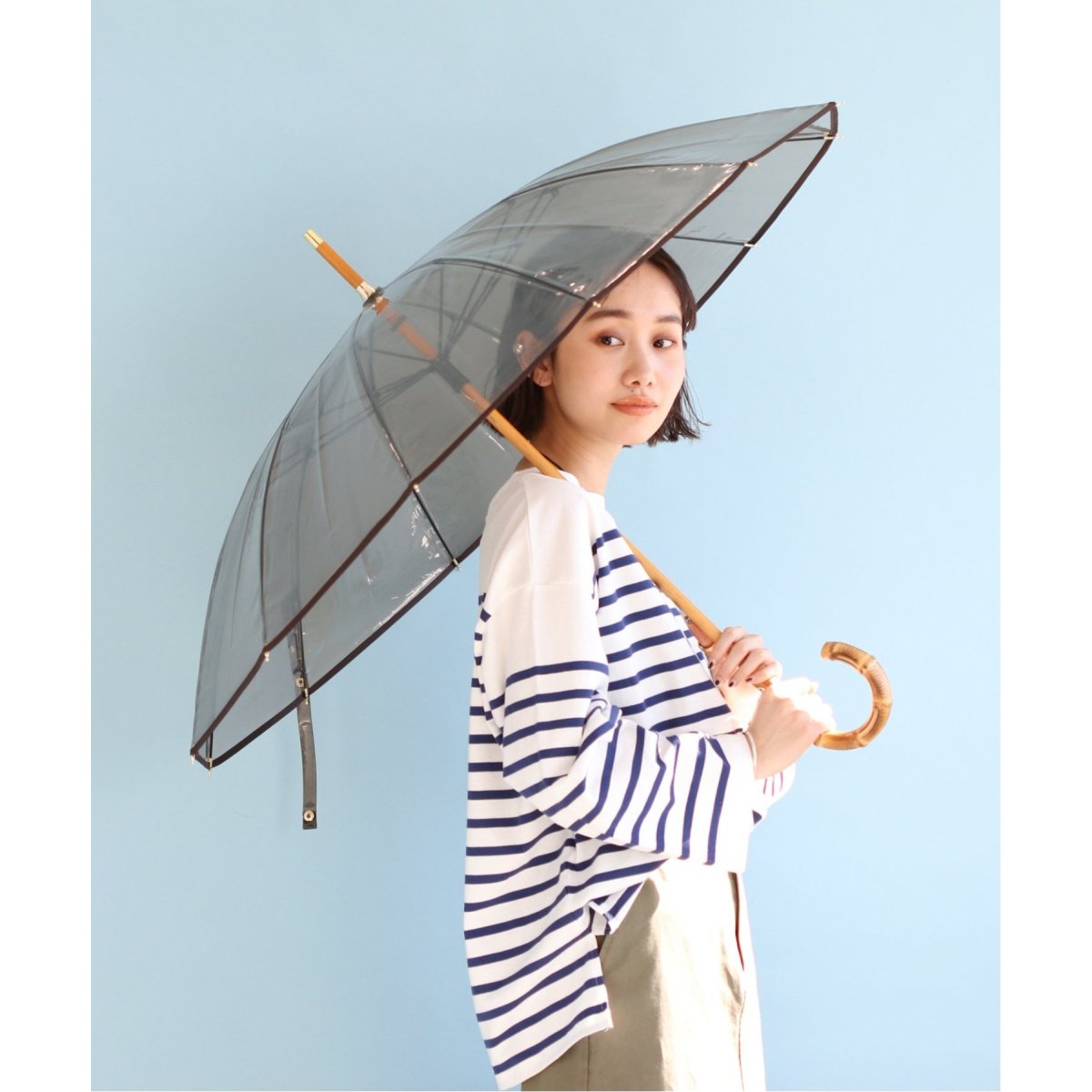 WEB限定追加》【TRADITIONAL WEATHERWEAR】 BAMBOO CLEAR UMBRELLA：長