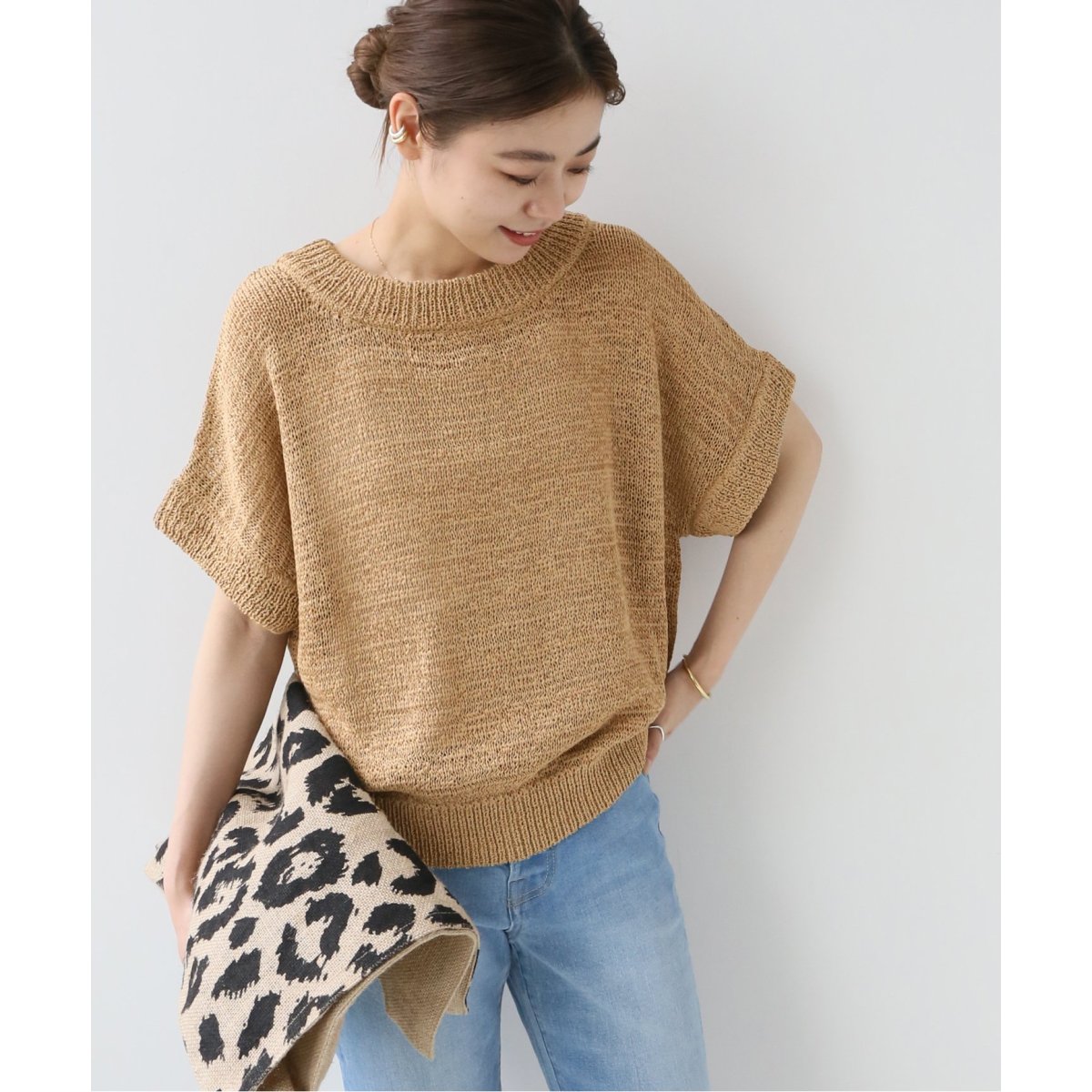 【TORRAZZO DONNA/トラッゾドンナ】Tape Yarn knit Tops：ニット