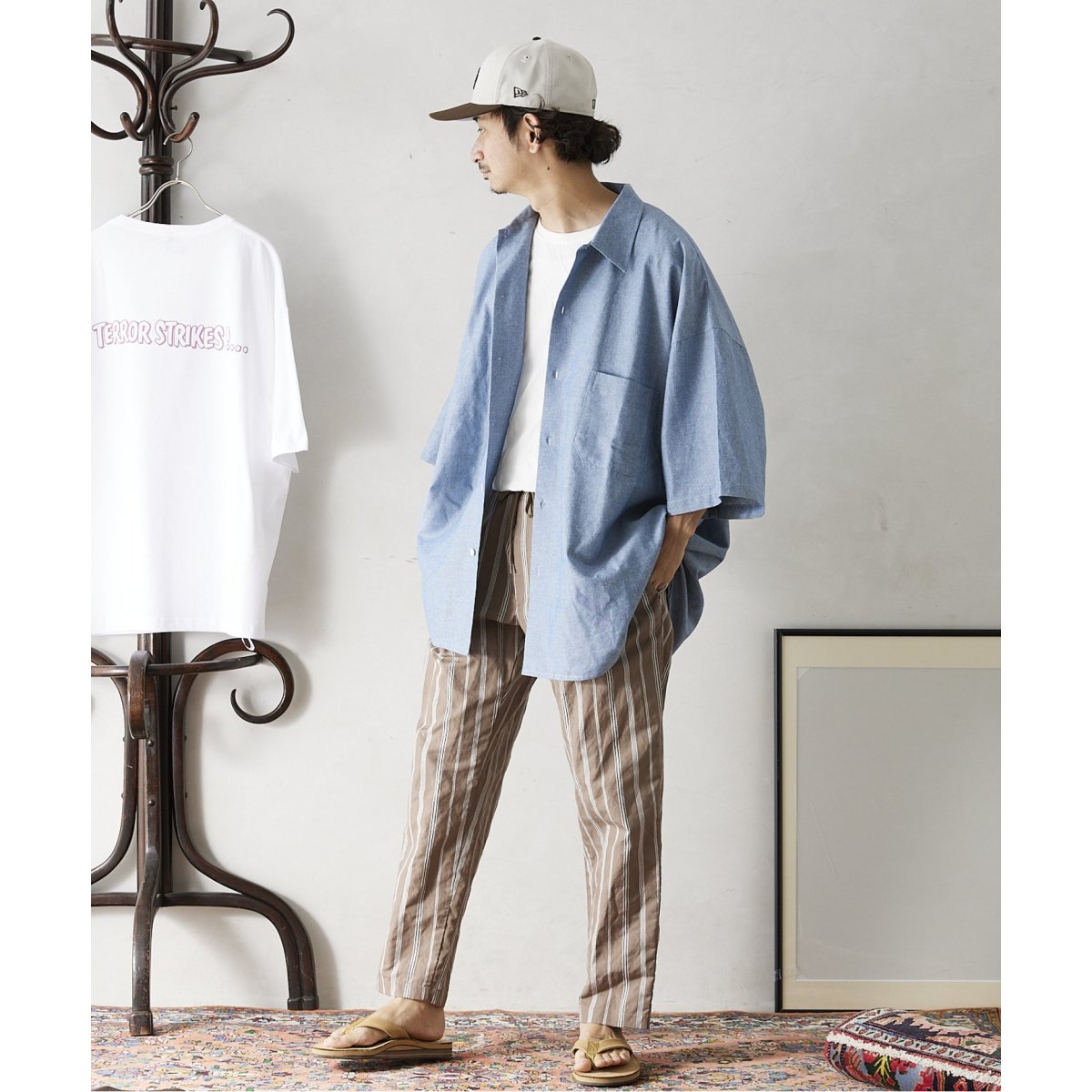 JOURNAL STANDARD relume オーバーサイズミリタリーシャツ ARMY TWILL / アーミーツイル】別注 オーバーサイズ リネン半袖