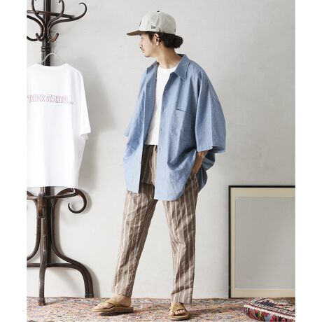ARMY TWILL / アーミーツイル】別注 オーバーサイズ リネン半袖シャツ  