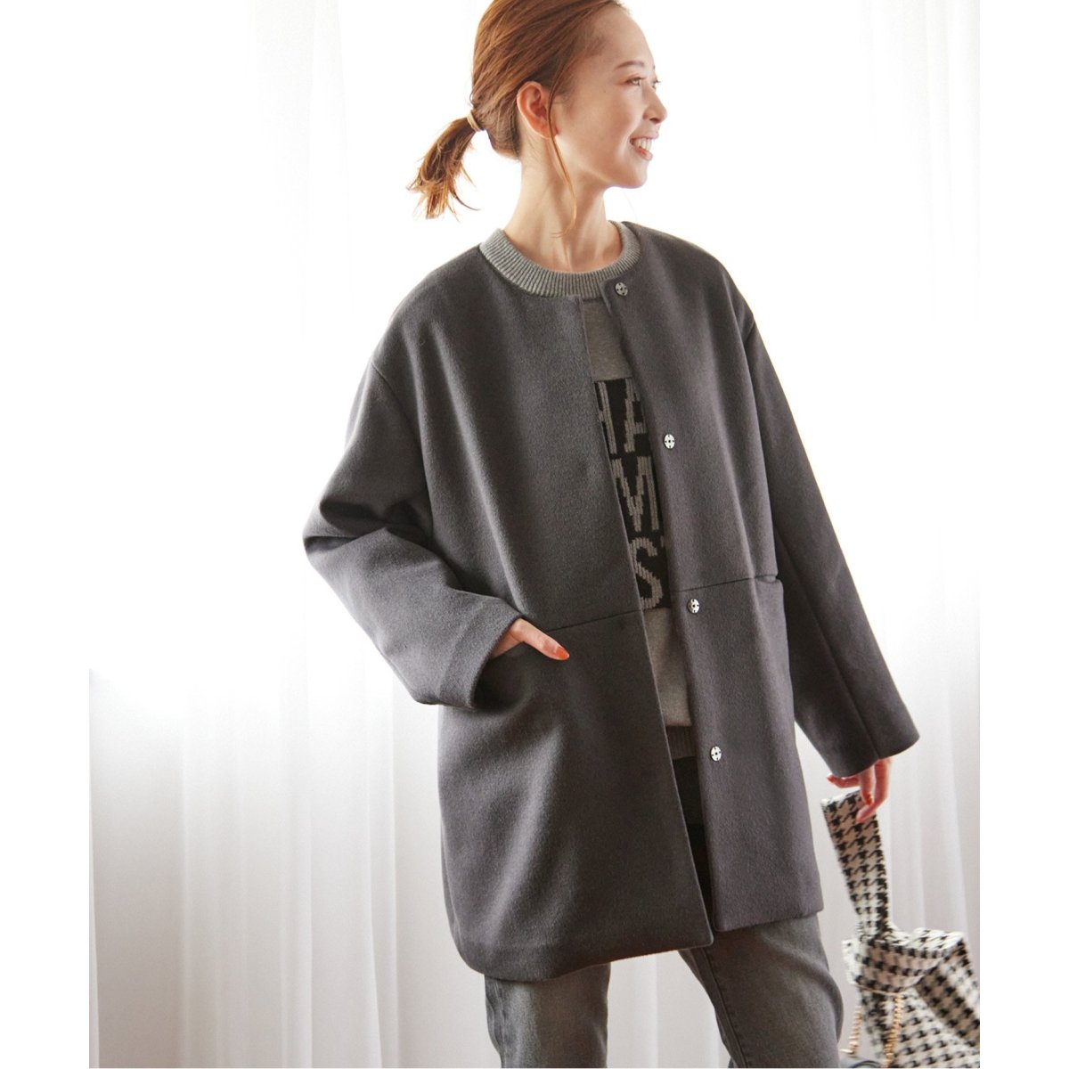 別注 LANA WOOL140切り替えショートコート | ジャーナルスタンダード