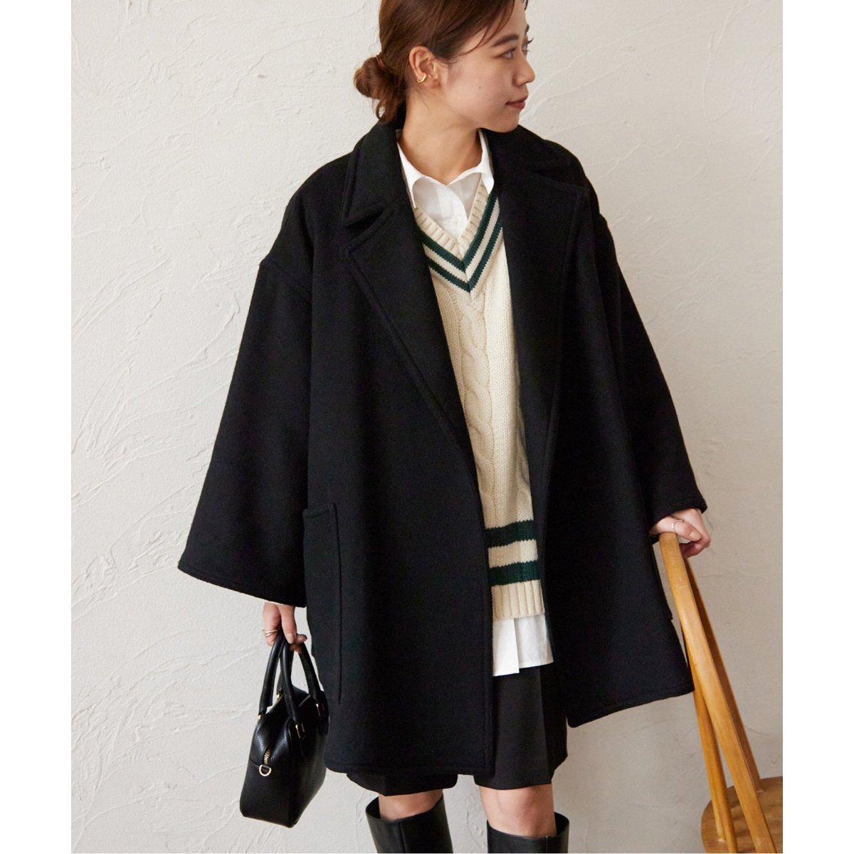 美品 ロンドントラディション ノーカラーコート ジャーナル 