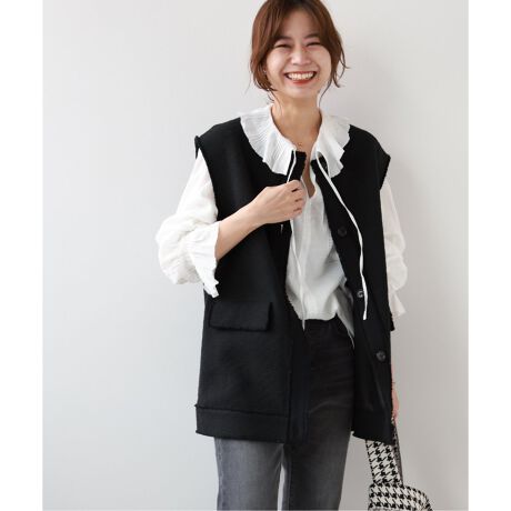 クルーネックツイードベスト | ジャーナルスタンダード レリューム 
