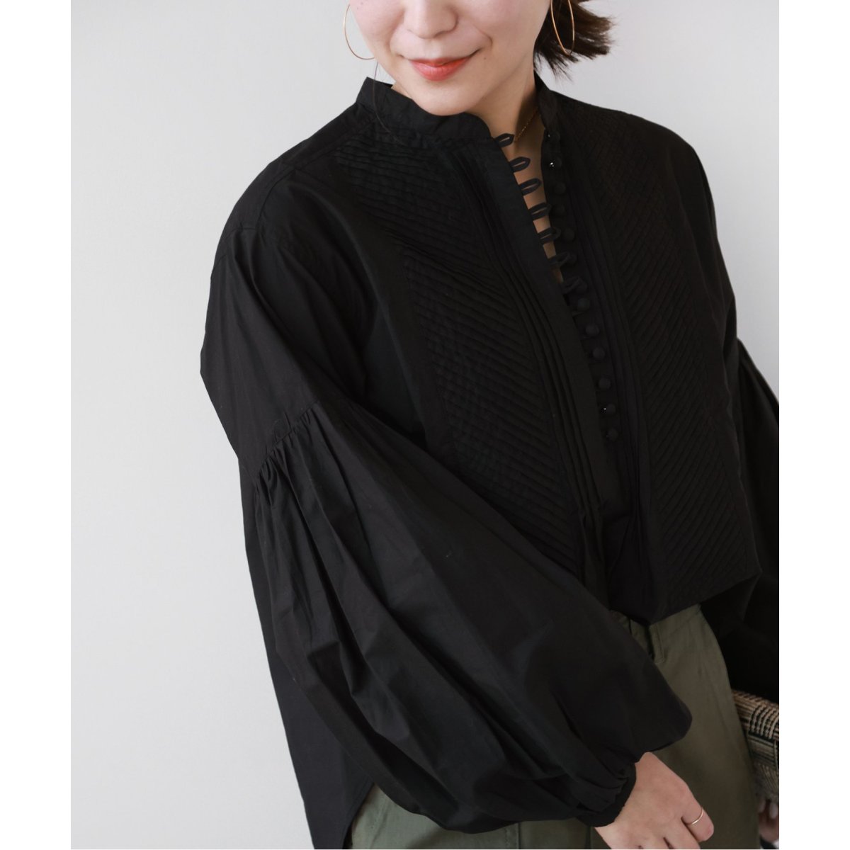 SARA MALLIKA/サラマリカ】DIAGNAL TUCK TOP：ブラウス | ジャーナル