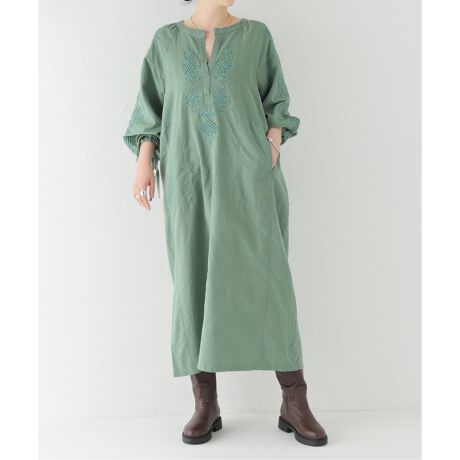 SARA MALLIKA/サラマリカ】LINEN CORD EMB DRESS：ワンピース 