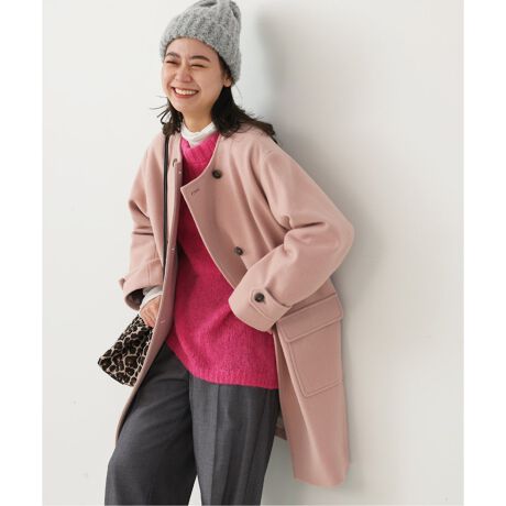 尾州ウールクルーネックダブルブレストコート | ジャーナル 