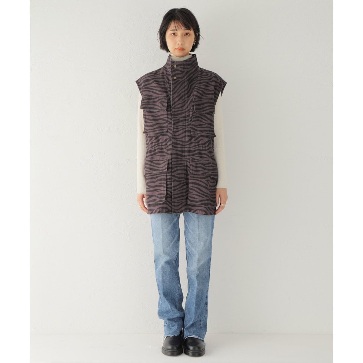 新品　ジャーナルスタンダードレリューム×シニヨン　ゼブラ柄ミリタリーベスト CHIGNON/シニヨン】 ゼブラガラミリタリーベスト | ジャーナル