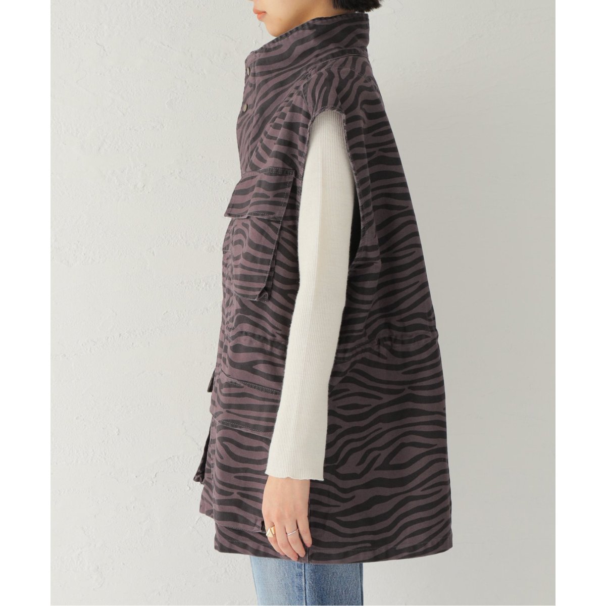 新品　ジャーナルスタンダードレリューム×シニヨン　ゼブラ柄ミリタリーベスト CHIGNON/シニヨン】 ゼブラガラミリタリーベスト | ジャーナル