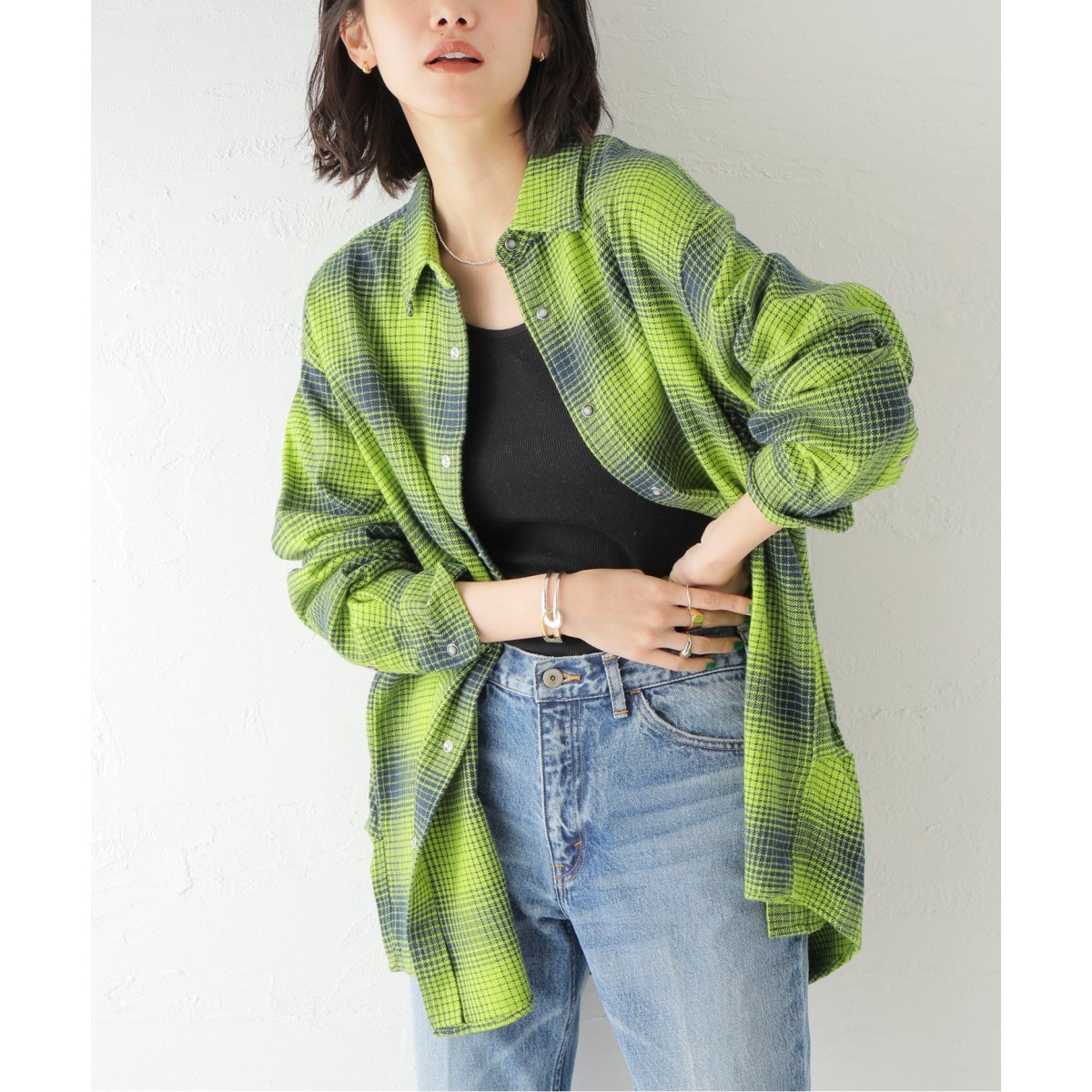 NOMA t.d./ノーマティーディー】 N Ombre Plaid Shirt：シャツ