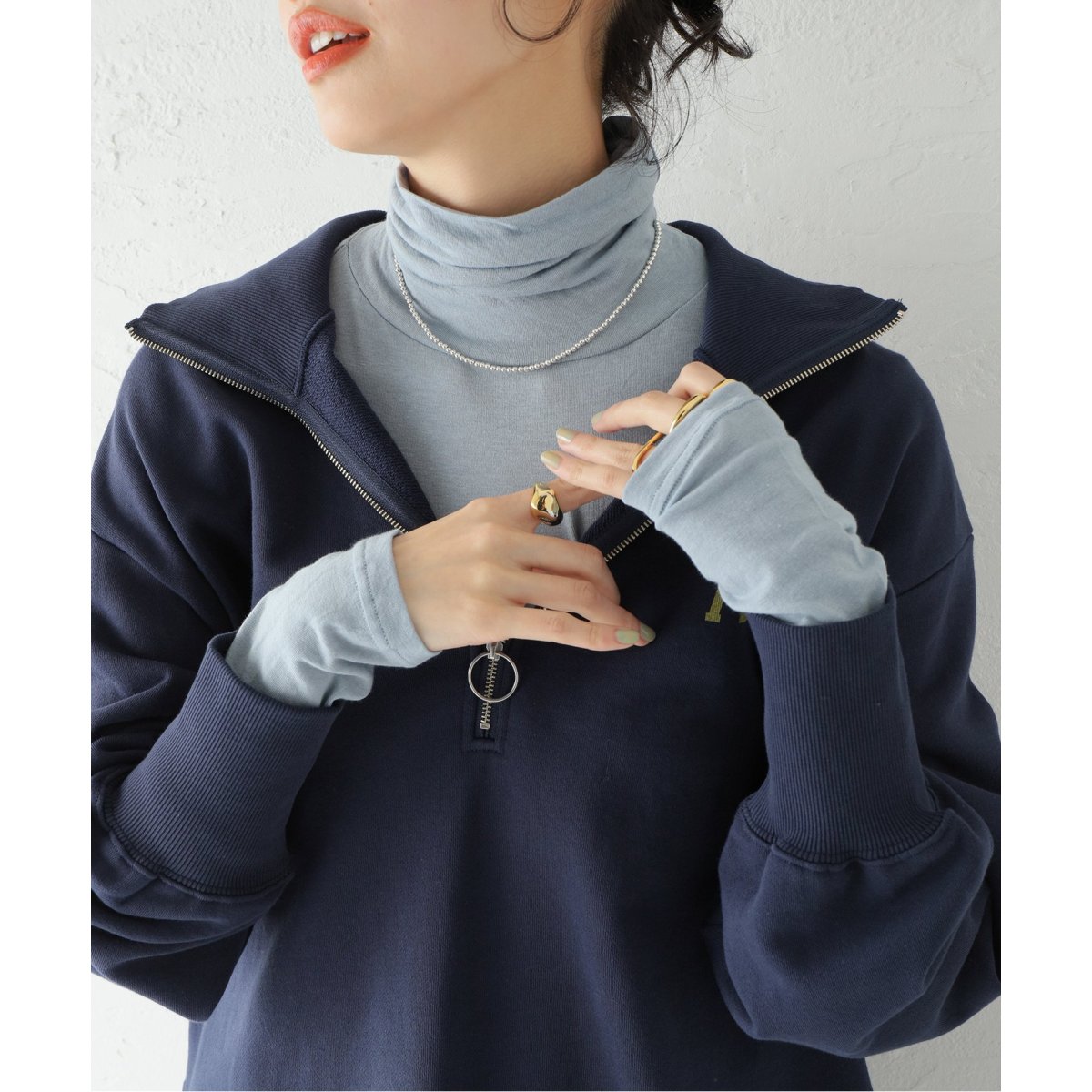 MIJEONG PARK/ミジョン・パーク】ROLL NECK JERSEY TOP：カットソー