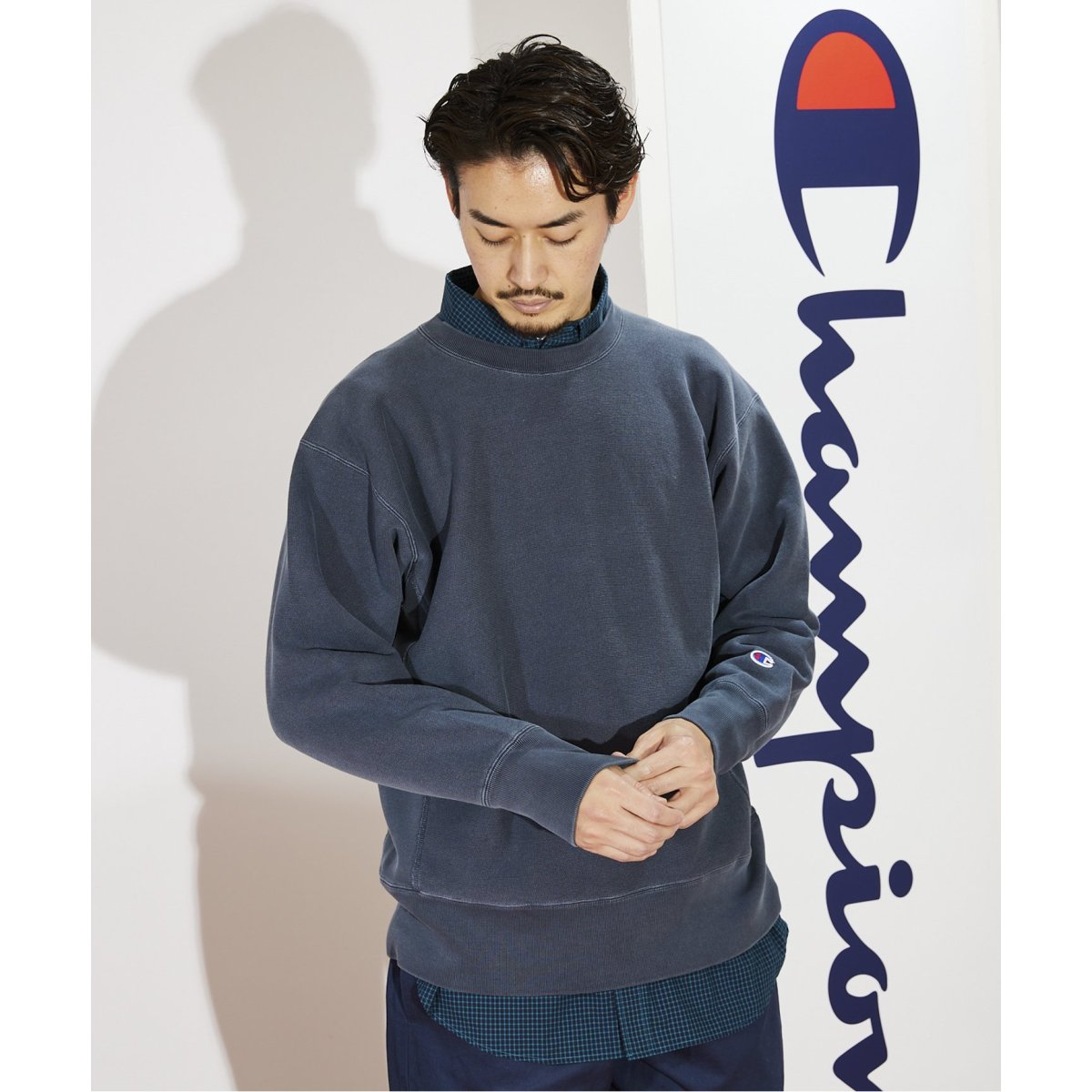 チャンピオン ジャーナルスタンダード別注 R/W ピグメント スウェット 注目スウェット｜別注チャンピオン リーバースウィーブ｜RELUME
