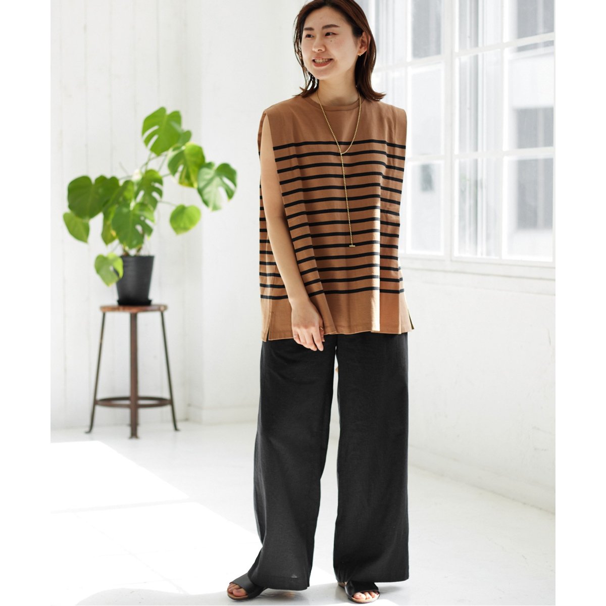 リネンレーヨンタックセミワイドパンツ | ジャーナル