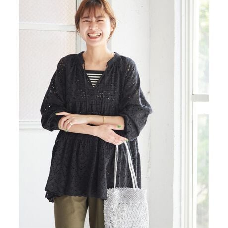 コットンカットワーク刺繍ティアードブラウス | ジャーナル 