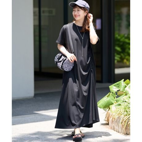 スモッキング ギャザー ワンピース ノースリーブ（シルク スモッキング  