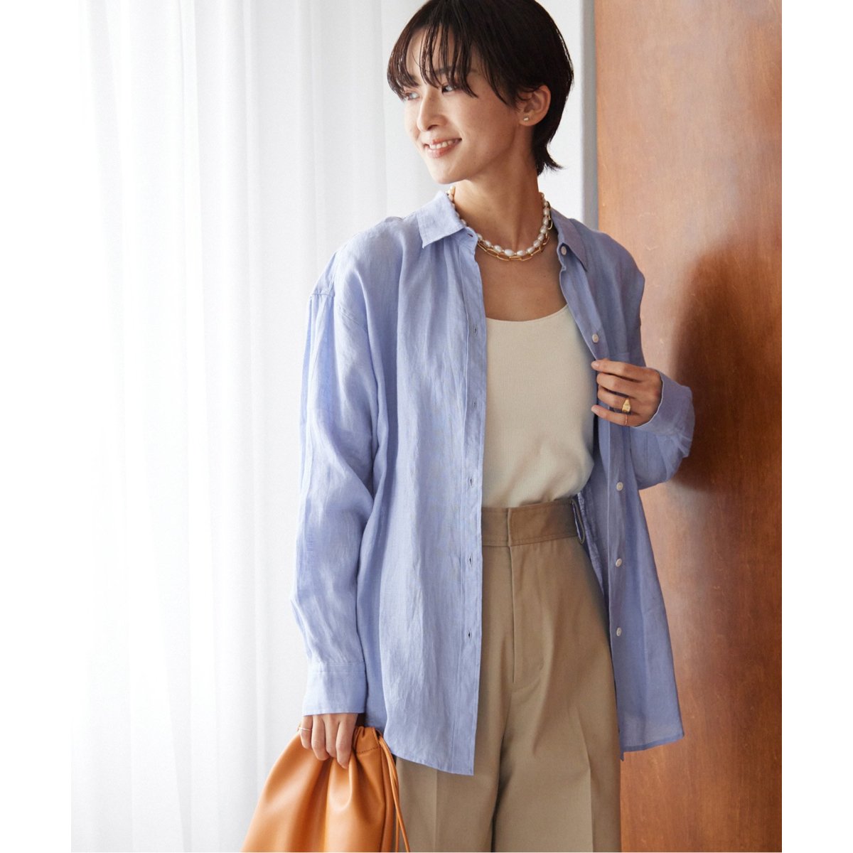 高知インター店】 お値下げレリュームリネンレギュラーシャツ