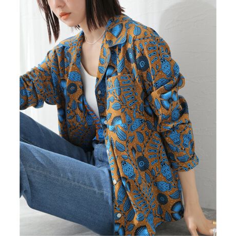 アフリカンフラワープリントパイピングシャツ | ジャーナル 