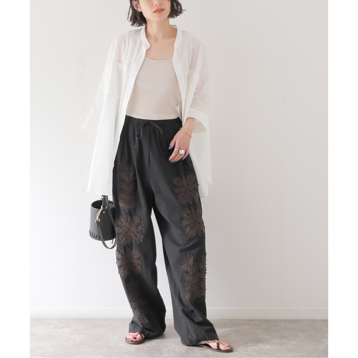 【SARA MALLIKA/サラマリカ】FLOWER PATCH WORKパンツ SARA MALLIKA/サラマリカ】CTN FLOWER PATCH WORK PT：パンツ
