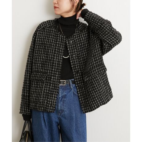 TWEEDクルーネックジャケット | ジャーナルスタンダード レリューム 